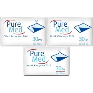Puremed Yetişkin Yatak Koruyucu 60*90CM 90 Adet (3PK*30)
