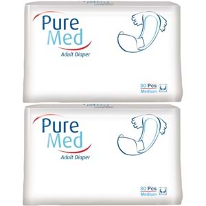 Puremed Yetişkin Bezi Bel Bantlı Tekstil Yüzey M - Orta - Medium 60 Adet (2PK*30)