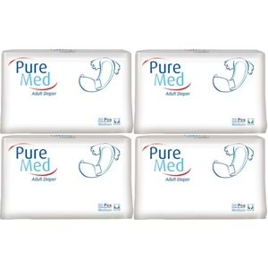 Puremed Yetişkin Bezi Bel Bantlı Tekstil Yüzey M - Orta - Medium 120 Adet (4PK*30)