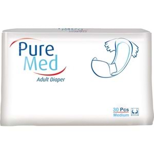 Puremed Yetişkin Bezi Bel Bantlı Tekstil Yüzey M - Orta - Medium 150 Adet (5PK*30)