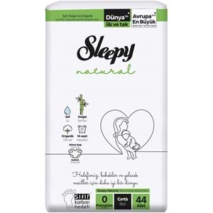 Sleepy Bebek Bezi Natural 0 Beden 0-3 KG Prematüre 132 Adet Aylık Fırsat Pk