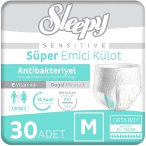 Sleepy Yetişkin Bezi Emici Külot M - Orta - Medium 180 Adet (6PK*30)