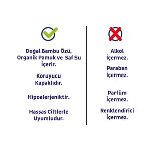 Sleepy Islak Havlu Mendil Pamuklu Yenidoğan Natural Bambu 40 Yaprak 48 Li Set (1920 Yaprak)