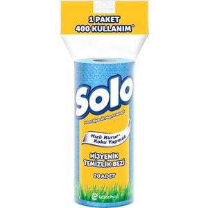 Solo Hijyenik Temizlik Bezi (İç adet 20 Li) (Kokusuz ve Hızla Kuruyan) (2 Li Set)