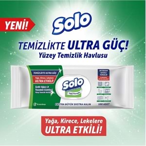 Solo Yüzey Temizlik Havlusu - Mendili 100 Yaprak Okaliptus & Çam Esintisi (3 Lü Set) 300 Yaprak