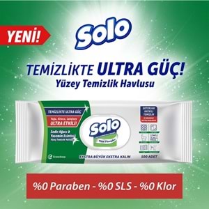Solo Yüzey Temizlik Havlusu - Mendili 100 Yaprak Okaliptus & Çam Esintisi (3 Lü Set) 300 Yaprak