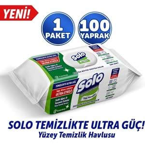 Solo Yüzey Temizlik Havlusu - Mendili 100 Yaprak Okaliptus & Çam Esintisi (4 Lü Set) 400 Yaprak