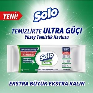 Solo Yüzey Temizlik Havlusu - Mendili 100 Yaprak Okaliptus & Çam Esintisi (4 Lü Set) 400 Yaprak