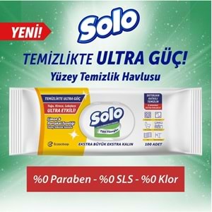 Solo Yüzey Temizlik Havlusu (Beyaz Sabun/Sedir/Okaliptus/Limon) (Karma 4 Lü Set) 400 Yaprak