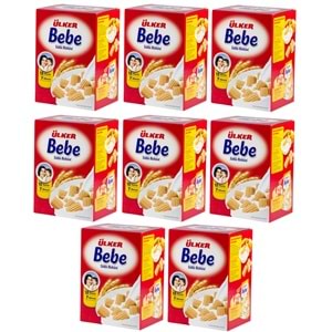 Ülker Sütlü Bebe Bisküvisi 800GR (12 Vitaminli 7 Minarelli) Kutu (8 Li Set)