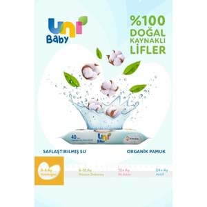 Uni Baby Islak Havlu Hassas Yeni Doğan 40 Yaprak (27 Li Set) 1080 Yaprak (Narin Ciltler için)(9PK*3)
