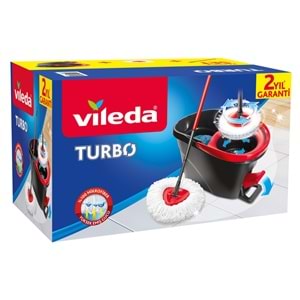 Vileda Turbo Pedallı Temizlik Seti (Komple Set)+ Turbo Yedek Mop Paspas Ucu Mikrofiber (2 Adet)
