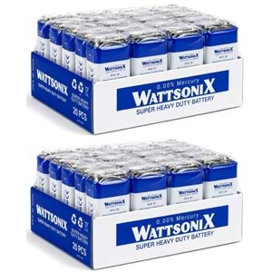 Wattsonıx Çinko Karbon 9V PİL Tekli 1 Adet (40 Lı Set)