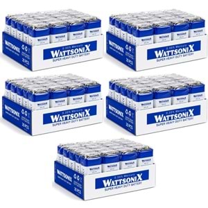 Wattsonıx Çinko Karbon 9V PİL Tekli 1 Adet (100 Lü Set)