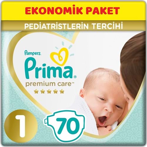 Prima Premium Care Bebek Bezi 1 Beden 2-5 KG Yeni Doğan 70 Adet Ekonomik Pk