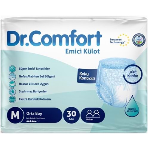 Dr.Comfort Yetişkin Bezi Emici Külot M - Orta - Medium 30 Adet Tekli Pk