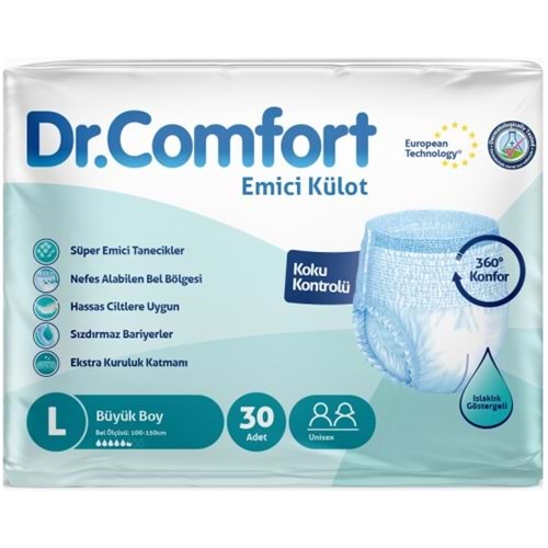 Dr.Comfort Yetişkin Bezi Emici Külot L - Büyük - Large 30 Adet Tekli Pk