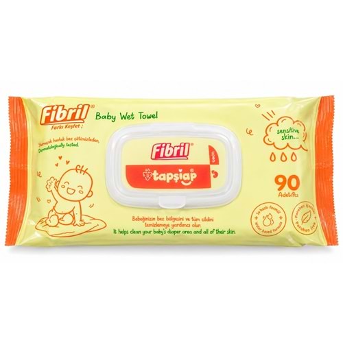 Fibril Islak Havlu Mendil 90 Yaprak Bebek Plastik Kapaklı