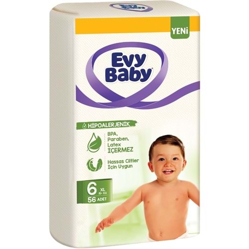 Evy Baby Bebek Bezi 6 Beden 15+ KG Ekstra large 56 Adet Süper Fırsat Pk