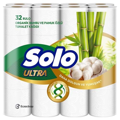 Solo Ultra Tuvalet Kağıdı 32 Li Paket Rulo Organik Bambu ve Pamuk Özlü