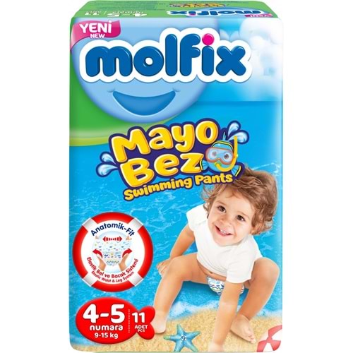 Molfix Swimming Pants Külot Mayo Bez Beden 4-5 (9-15 KG) 11 Adet Tekli Paket