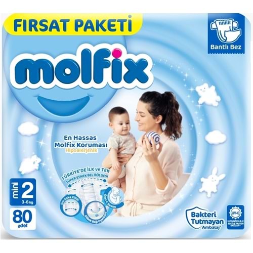 Molfix Bebek Bezi 2 Beden 3-6 KG Mini 80 Adet Fırsat Pk