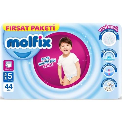 Molfix Külot Bebek Bezi 5 Beden 12-17 KG Junior 44 Adet Fırsat Pk