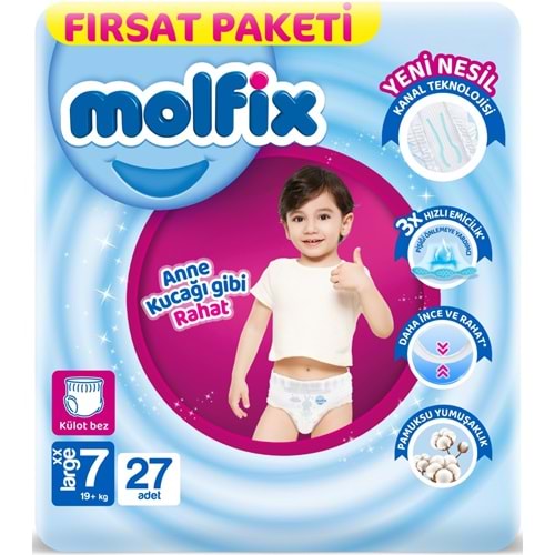 Molfix Külot Bebek Bezi 7 Beden 19+ KG XXLarge 27 Adet Fırsat Pk