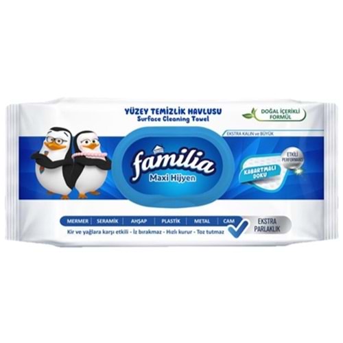 Familia Yüzey Temizlik Havlusu 96 Yaprak Maxi Hijyen Kabartma Doku Plastik Kapaklı
