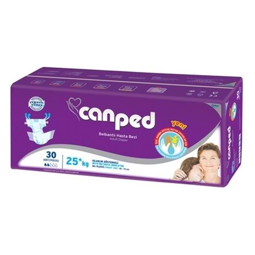 Canped Yetişkin Bezi Çoçuklar İçin Bel Bantlı Tekstil Yüzeyli 30 Adet XS Tekli Pk
