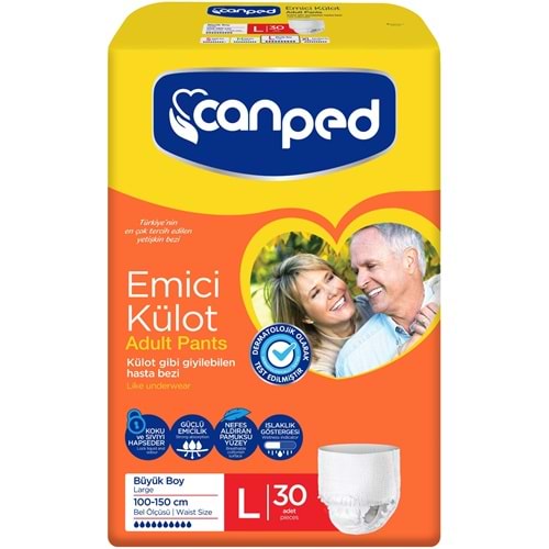 Canped Emici Külot Yetişkin Bezi L - Large - Büyük 30 Adet Dev Ekonomik Pk