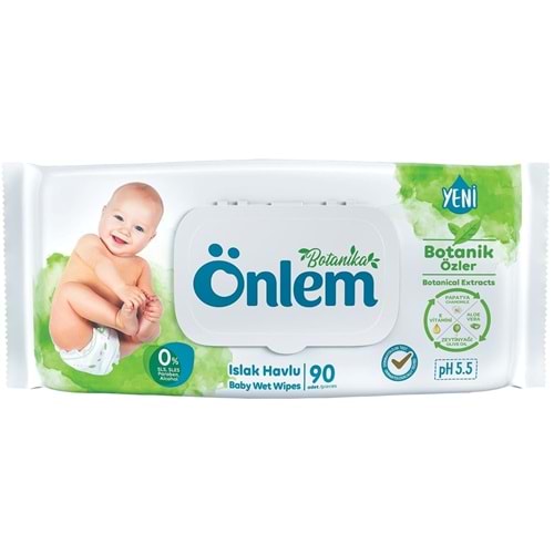 Önlem Islak Havlu Mendil 90 Yaprak Botanika Özlü Plastik Kapaklı