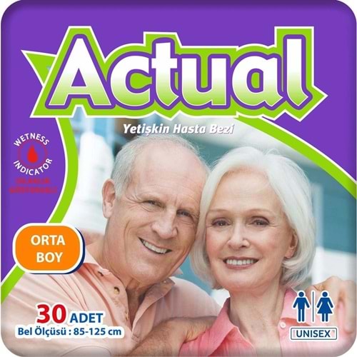 Actual Yetişkin Bezi Bel Bantlı M - Medium - Orta 30 Adet