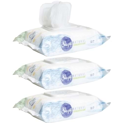 Sleepy Islak Havlu Mendil Pamuklu Yenidoğan Natural Bambu 40 Yaprak 3 Lü Set (120 Yaprak)