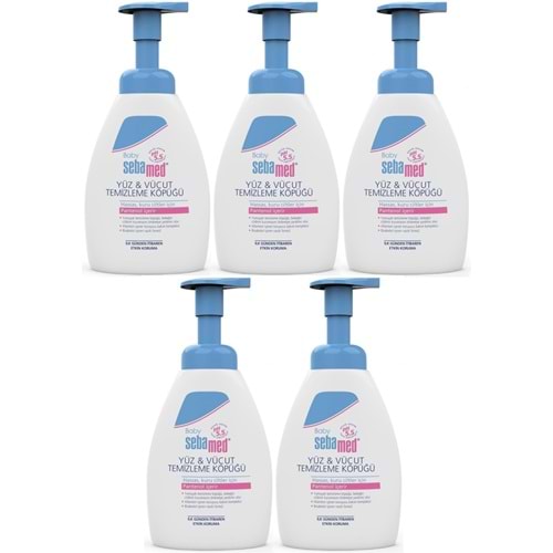 Sebamed Bebek Saç Yüz ve Vücut Köpüğü 400ML (pH 5.5 Yenidoğan Hassas Cilt) (5 Li Set)