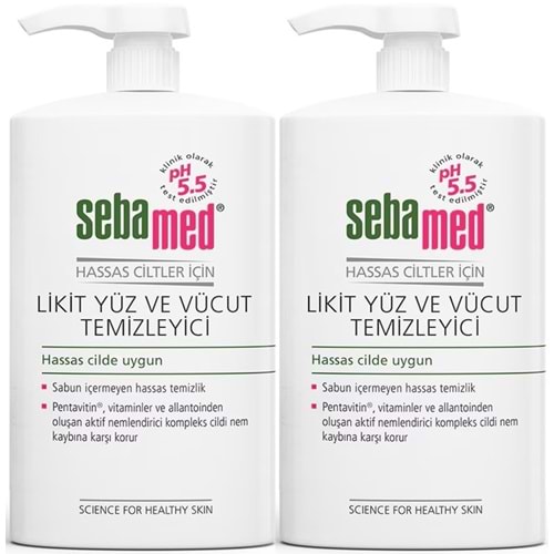 Sebamed Yüz ve Vücut Temizleyici Likit 300 ML (2 Li Set)
