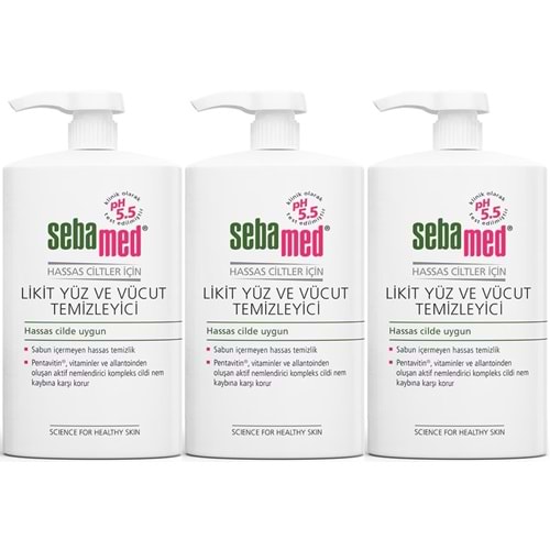 Sebamed Yüz ve Vücut Temizleyici Likit 300 ML (3 Lü Set)