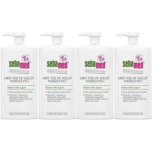 Sebamed Yüz ve Vücut Temizleyici Likit 750 ML (4 Lü Set)
