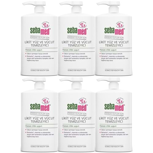 Sebamed Yüz ve Vücut Temizleyici Likit 750 ML (6 Lı Set)