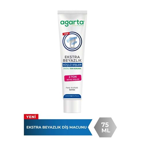 Agarta Doğal Tam koruma Diş Macunu 75 ML Ekstra Beyazlık Güçlü Dişler (Leke Önleyici)