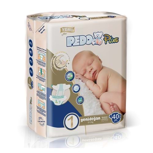 Pedo Plus Bebek Bezi 1 Beden 2-5 KG Yeni Doğan 40 Adet Jumbo Pk