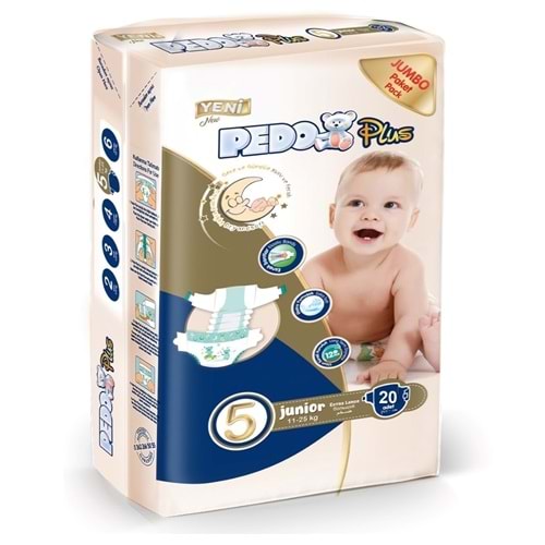 Pedo Plus Bebek Bezi 5 Beden 11-25 KG Junior 20 Adet Jumbo Pk