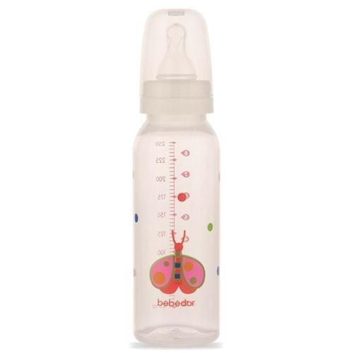 Bebedor Desenli PP Biberon 250ML (Kod:24302) - Kırmızı