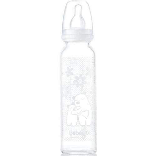 Bebedor Isıya Direnç/Dayanıklı Cam Biberon 250ML (Kod:41302) - Beyaz