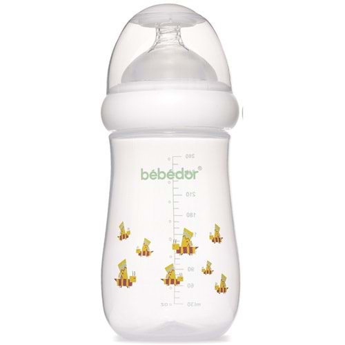 Bebedor Desenli Geniş Ağızlı PP Biberon 260ML (Kod:98322) - Sarı