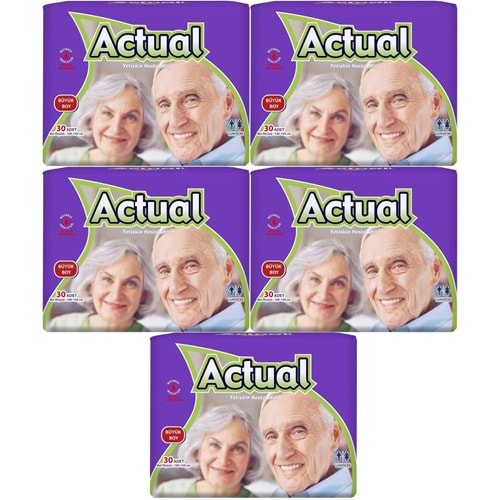 Actual Yetişkin Bezi Bel Bantlı L - Large - Büyük 150 Adet (5PK*30)