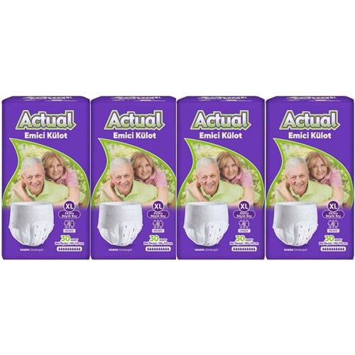 Actual Emici Külot Yetişkin Bezi XL - Extra Large - Ekstra Büyük (Islaklık Göstergeli) 120 Adet