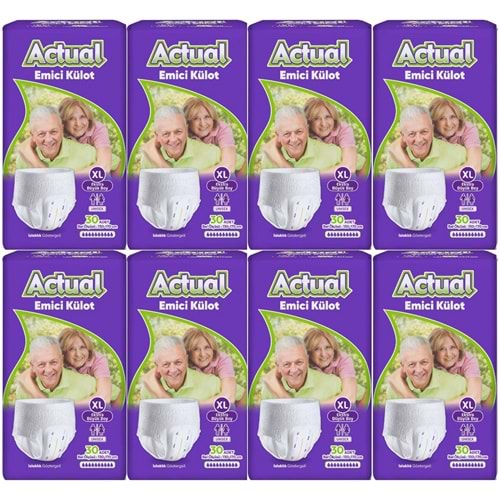 Actual Emici Külot Yetişkin Bezi XL - Extra Large - Ekstra Büyük (Islaklık Göstergeli) 240 Adet