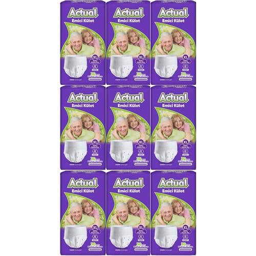 Actual Emici Külot Yetişkin Bezi XL - Extra Large - Ekstra Büyük (Islaklık Göstergeli) 270 Adet