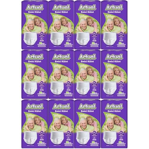 Actual Emici Külot Yetişkin Bezi XL - Extra Large - Ekstra Büyük (Islaklık Göstergeli) 360 Adet